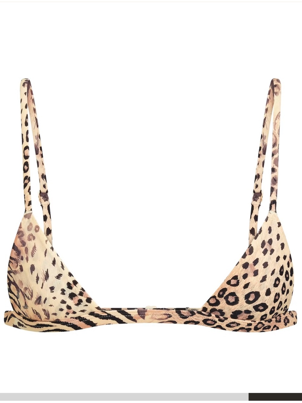 SKIMS Leopard Print Triangle Bralette - Tan/Black